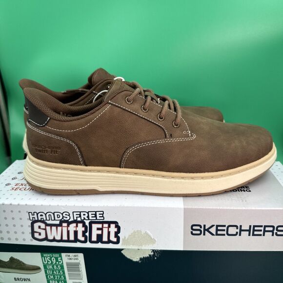 Skechers Hands Free Swift Fit Men’s 9.5 Brown Waterproof Casual Lace Sneakers main image 8